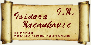 Isidora Macanković vizit kartica